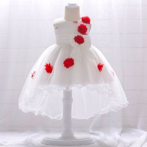 MyKids-USA Baby Girl Full Moon Christening Trailing Tutu Formal Dress - 1 of 4