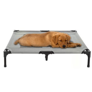 Elevated Dog Bed - 36x29.75-Inch Portable Pet Bed with Non-Slip Feet - Indoor/Outdoor Dog Cot or Puppy Bed for Pets up to 80lbs by PETMAKER (Gray) - 1 of 4