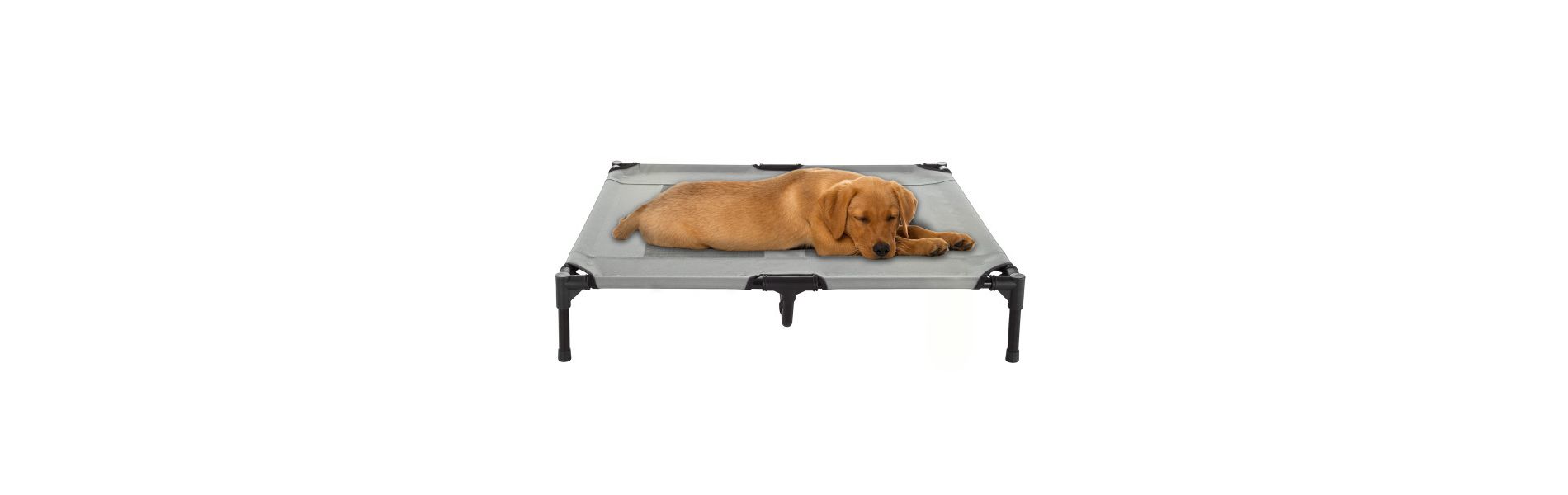 Elevated Dog Bed - 36x29.75-Inch Portable Pet Bed with Non-Slip Feet - Indoor/Outdoor Dog Cot or Puppy Bed for Pets up to 80lbs by PETMAKER (Gray)
