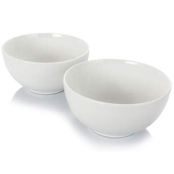Gibson Home 2 Piece 7 Inch Ceramic All-Purpose Round Bowl Set in White