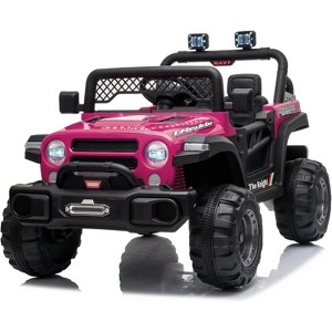 Electric Car for Kids, 12V Kids Ride On Truck Car w/Parent Remote Control, Spring Suspension, LED Lights - 1 of 1