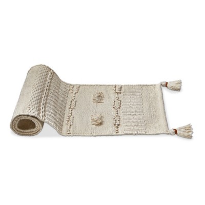 tagltd Bianca Tufted & Tasseld Runner White