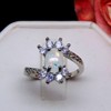 Zaire Statement Ring Created Fire Opal Clear CZ Womens Ginger Lyne Collection - image 4 of 4