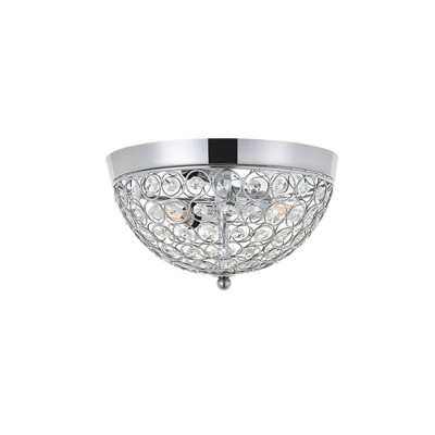 Taye Chrome and Glass 2-Light Flush Mount