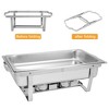 KTMBDW 8 Quart Chafing Dish Buffet Set, Stainless Steel Catering Serve Chafer, Restaurant Food Warmer, Rectangular Buffet Stove for Party (2 Pack) - 2 of 4