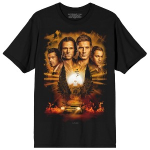 Supernatural Epic Key Art on Black Short Sleeve Adult T-Shirt - 1 of 3