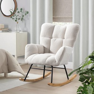 Teddy Fabric Upholstered Rocking Chair for Living Room - 1 of 4