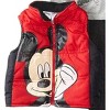 Disney Baby Boys' Mickey Mouse 3-Piece Vest, Shirt & Jeans Set, Red/Black, 12 Months - 2 of 4