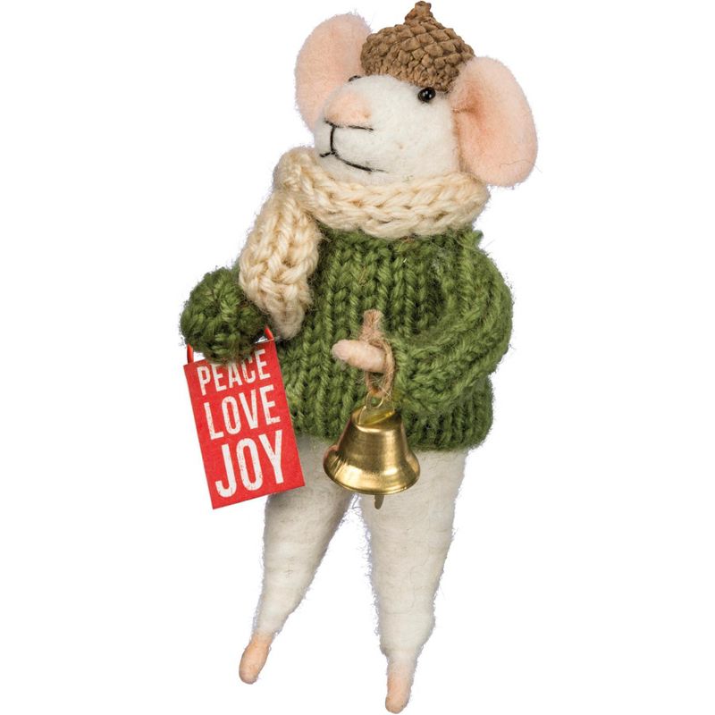 Primitives by Kathy Peace Love Joy Mouse Critter Ornament Shelf Decor, 1 of 2