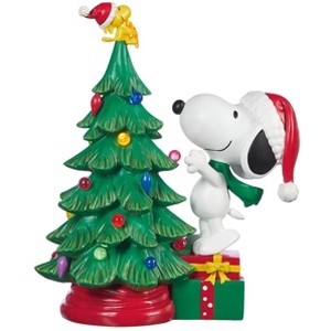 Peanuts Snoopy Christmas Tree Figurine 14" Tall Battery-Operated - 1 of 3