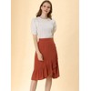 Allegra K Women's Button Decor High Waist Solid Color Asymmetrical Ruffle Skirt - 3 of 4
