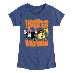 Girls' - SpongeBob SquarePants - Hooked On Halloween Fitted Short Sleeve Graphic T-Shirt - 1 of 4