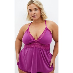 Women's Plus Size Viva Short Cami Set - cerise | CITY CHIC - 1 of 4