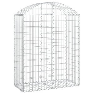 vidaXL Gabion Basket Silver Galvanized iron 39.4 x 19.7 x 47.2/55.1 in - 1 of 4