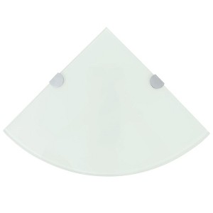 Corner Shelf White Tempered Glass 9.8 in x 9.8 in Wall Mounting - 1 of 4