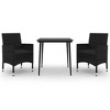 Garden Dining Set Black Poly Rattan, Steel, Glass Medium vidaXL - 2 of 4