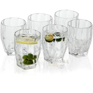 Slickblue Polyhedron Highball Glasses - Set of 6, 10 oz, Clear - 1 of 4