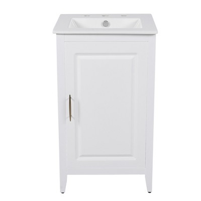 Christopher Knight Home Alonzo Modern 20" Bathroom Vanity with Ceramic Sink, Shelf and Drawer