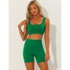 Allegra K Women's Gym Yoga Bra High Waisted Shorts Workout Sets - 2 of 4