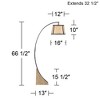 Franklin Iron Works Oak River Rustic Mission 66 1/2" Tall Arc Floor Lamp with Smart Socket Dark Gray Warm Wood Mica Shade for Living Room - 4 of 4