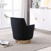 Teddy Swivel Barrel Chair, Swivel Accent Chairs Armchair for Living Room, Round Barrel Chairs with Gold Stainless Steel Base - 2 of 4