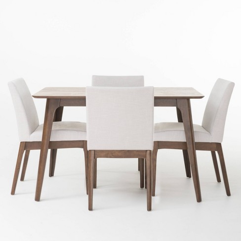 Delmon walnut 5 discount pc oval dining set