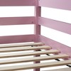 VASIP Twin High Loft Bed with Built-in Desk - Solid Rubber Wood Study Bed- Space-Saving Kids/Adult Bedroom Furniture,Pink - 4 of 4