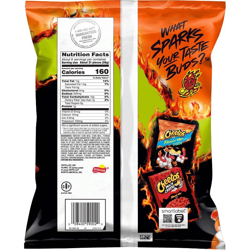 Cheetos Crunchy Flamin' Hot Lim&#243;n Cheese Flavored Snacks - 8.5oz, 3 of 9