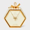 14K Gold Dipped Cubic Zirconia Rondelle Initial Necklace - A New Day™ Gold - 3 of 4