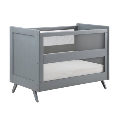 BreathableBaby Breathable Mesh 3-in-1 Convertible Crib, Gray, Greenguard Gold Certified
