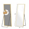 SEVOBAL 64"x21" Full Length Mirror with Stand Shatterproof Floor Mirror with Aluminum Frame for Bedroom and Loft, Gold, 174"*63"*3.2" - 2 of 4