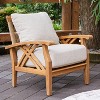 Cambridge Casual 5pc Carmel Teak Wood Outdoor Patio Conversation Set with Tan Cushions - 4 of 4