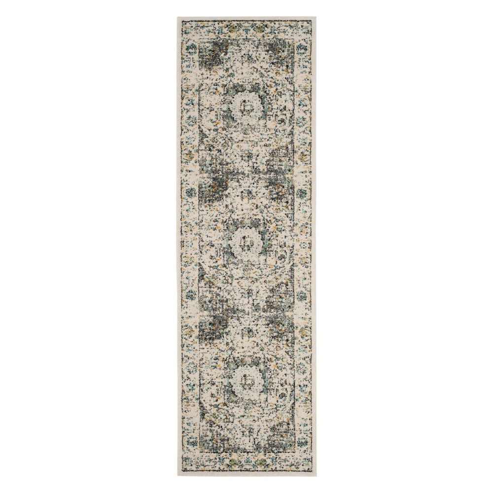 2'2inx7' Runner Medallion Gray/Gold - Safavieh