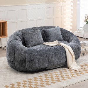 MOONMISS Giant Bean Bag Chair Couch, 57''W Oversized Bean Bag Sofa with Foam Filler, Lazy Loveseat Chair with 2 Pillows for Living Room - 1 of 4