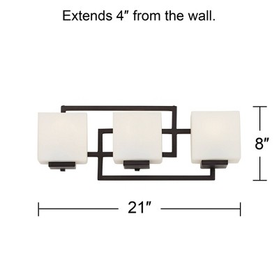 Bronze 22" Modern Wall Light with Opal Glass Shades