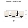 Possini Euro Design Lighting on the Square Modern Wall Light Bronze Hardwire 21" 3-Light Fixture Opal Glass for Bedroom Bathroom Vanity Reading House - 4 of 4