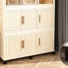 INFURNIC Armoires Portable Wardrobe Closet with Magnetic Doors and Hanging Rod for Easy Storage, White, 36.22"*17.72"*62.2" - 3 of 4