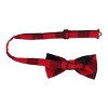 CTM Men's Cotton Buffalo Plaid Bow Tie and Handkerchief Set - 4 of 4