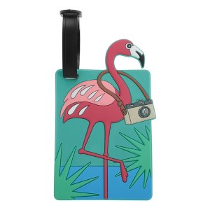 Unique Bargains Square Flamingo Luggage Tag Green 1 Pc - 1 of 4