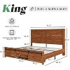 AMERLIFE Farmhouse Size Bed Frame with Sliding Barn Door Storage - 2 of 4