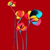 Junior's Design By Humans Abstract Flowers By jirkasvetlik T-Shirt - 2 of 3