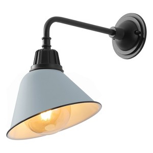 JONATHAN Y Croydon Farmhouse Industrial Indoor/Outdoor Iron LED Gooseneck Arm Outdoor Sconce - 1 of 4
