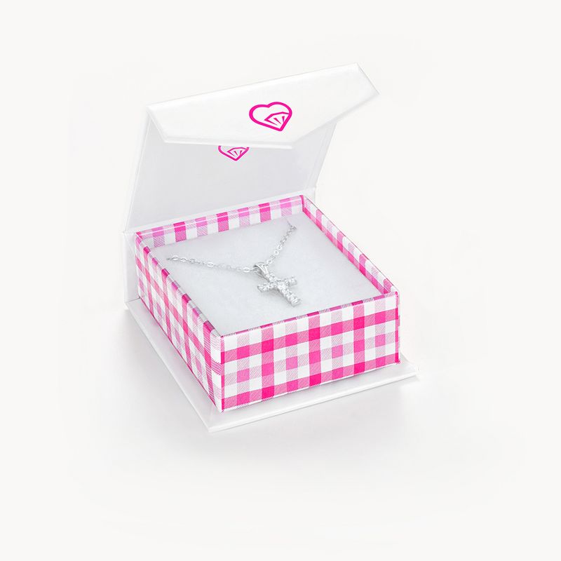 Girls' CZ Cross Sterling Silver Necklace - In Season Jewelry, 6 of 7