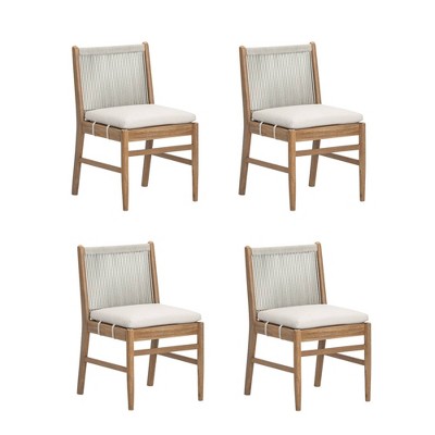 Nathan James Set of 4 Kayden Outdoor Dining Chair Light Gray