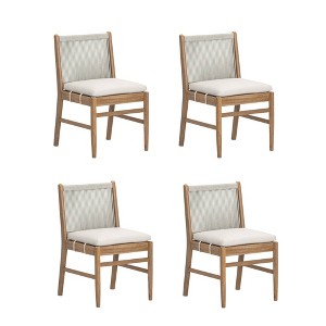Nathan James Set of 4 Kayden Outdoor Dining Chair Light Gray - 1 of 4