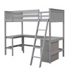 NicBex Twin Bunk Bed with Desk Wood Frame Bed Frame with Storage Cabinet, Full Length Guardrails and Inclined Ladder, No Box Spring Required - 3 of 4
