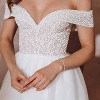 Crysdue Wedding Bridal Link Bracelet for Brides Bridesmaids, Marquise Cubic Zirconia Tennis Bracelets for Women Prom Jewelry - 2 of 4