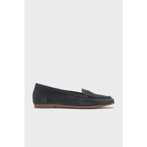 Dorothy - Dark Charcoal Suede Leather Loafers | Forever & Always Shoes - 1 of 4
