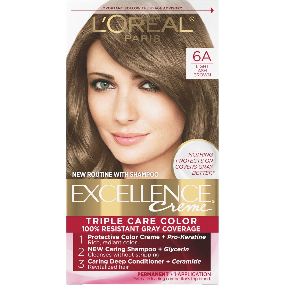 Photos - Hair Dye LOreal L'Oreal Paris Excellence Triple Protection Permanent Hair Color - 6.3 fl o 