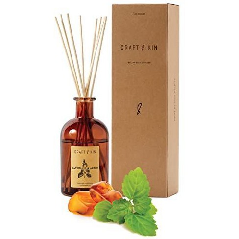 Craft & Kin Aromatherapy Scented Oil Reed Diffuser Set With Patchouli &  Amber Scent